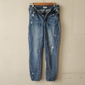 Distressed Blue Boot Cut Women's Jeans